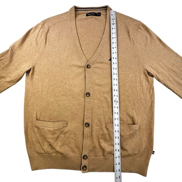 Nautica Cardigan Sweater Men’s XL Brown Long Sleeve Button Pockets Grandpa - Picture 9 of 9